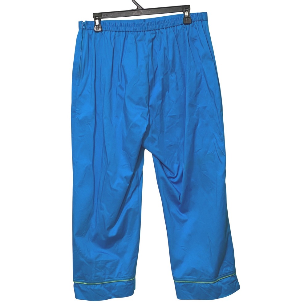 Tropical Coastal Pull On Womens Pants Size 14 Blue Embroidered Fish Cruisewear - Picture 4 of 7